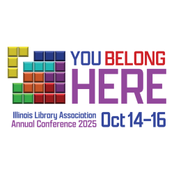 2025 ILA Annual Conference Logo. A square of rainbow colored tetris blocks is being formed. To the right is the theme "You Belong Here" with the dates of the conference, Oct. 14-16 underneath