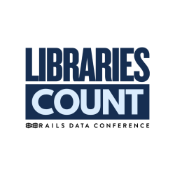 light blue and dark blue Libraries Count logo on a white background