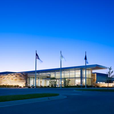 Crest Hill Branch Library at night