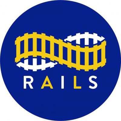 RAILS blue circle.