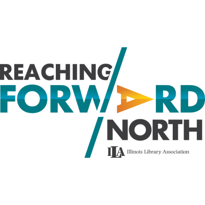 Reaching Forward North in black, teal, and orange text. "Forward" is the largest word and is in teal. The "A" in "Forward" is the only letter in orange and is turned 90 degrees to the right so that it looks like an arrow pointing forward.